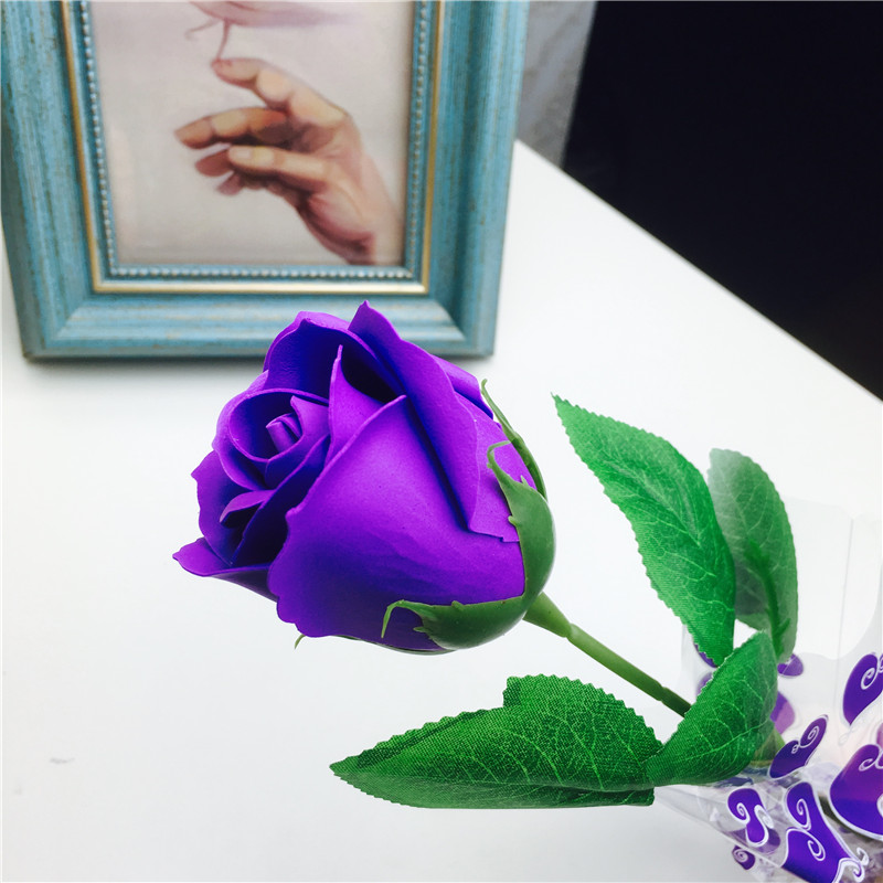 紫色爆款玫瑰香皂花束礼盒康乃馨肥皂花批发情人节母亲节生日礼品厂家2