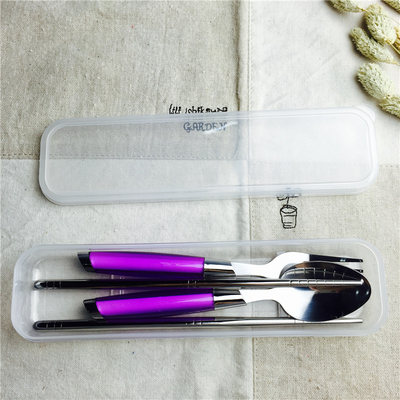 不锈钢便携餐具筷勺套装筷子勺子实用便携餐具2
