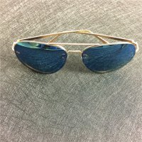 男女士太阳镜个性镜框 潮人多色大框镜时尚太阳眼镜装饰镜	蓝色	不锈钢