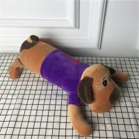 褐色紫色衣服狗狗	PP棉 抱枕毛绒玩具送女友生儿童婚庆礼物