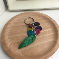 彩色   椰子壳	叶子钥匙扣 椰子壳材质钥匙扣个性礼品