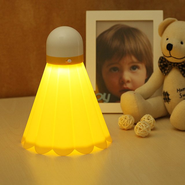 羽毛球 灯 创意小夜灯led节能灯 充电小台灯宝宝灯婴儿卧室床头灯（下单备注颜色）