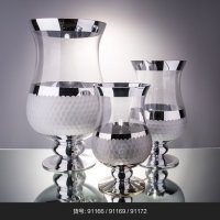 银色玻璃花盆花器时尚玻璃花瓶摆件