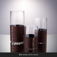 褐色 圆柱瓶 玻璃花盆花器时尚玻璃花瓶摆件