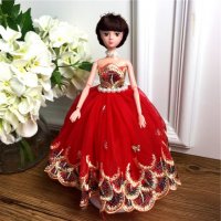 手工制作全身关节可以动婚纱娃娃（配礼盒支架防滑垫）五个一包装，清色装，可零售