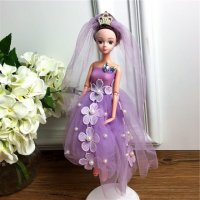 手工制作全身关节可以动婚纱娃娃（配礼盒支架防滑垫）五个一包装，清色装，可零售