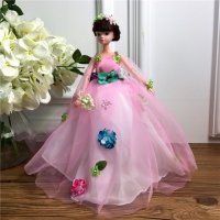 手工制作全身关节可以动婚纱娃娃（配礼盒支架防滑垫）五个一包装，清色装，可零售