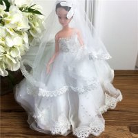 手工制作全身关节可以动婚纱娃娃（配礼盒支架防滑垫）五个一包装，清色装，可零售