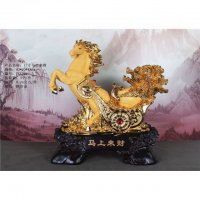 17寸马上来财沙金风水摆件家居饰品精品摆件