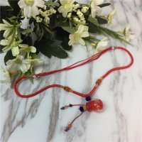 香水精油瓶项链装饰复古香薰琉璃吊坠朱砂胎毛挂件毛衣链饰品女
