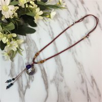 香水精油瓶项链装饰复古香薰琉璃吊坠朱砂胎毛挂件毛衣链饰品女
