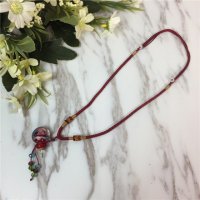 香水精油瓶项链装饰复古香薰琉璃吊坠朱砂胎毛挂件毛衣链饰品女