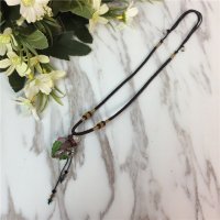 香水精油瓶项链装饰复古香薰琉璃吊坠朱砂胎毛挂件毛衣链饰品女