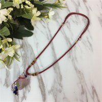 香水精油瓶项链装饰复古香薰琉璃吊坠朱砂胎毛挂件毛衣链饰品女