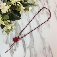 香水精油瓶项链装饰复古香薰琉璃吊坠朱砂胎毛挂件毛衣链饰品女