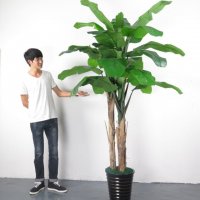 仿真芭蕉树室内酒店装饰三杆香蕉树落地盆栽盆景客厅大型绿色植物 仿真三杆香蕉 大型仿真绿植