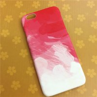 iphone6 6P 7 7P手机壳 苹果手机保护套红色渐变水彩画硬壳手机外壳