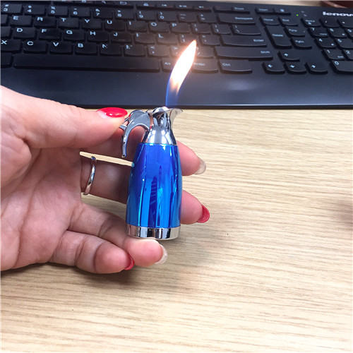 热水壶造型蓝色打火机 创意个性防风明火打火机创意礼物2