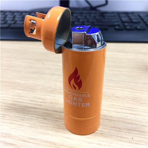 煤气瓶造型橙色打火机 创意个性防风明火打火机创意礼物3