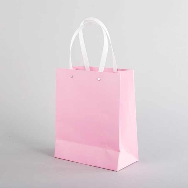 粉红色 白卡纸纸袋礼品手提袋1#