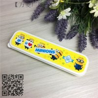 可爱卡通儿童餐具 学生便携餐具套装 不锈钢勺子筷子叉三件套盒子