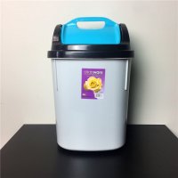塑料带盖垃圾桶E-482/D蓝色