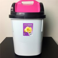 塑料带盖垃圾桶E-482/D粉色