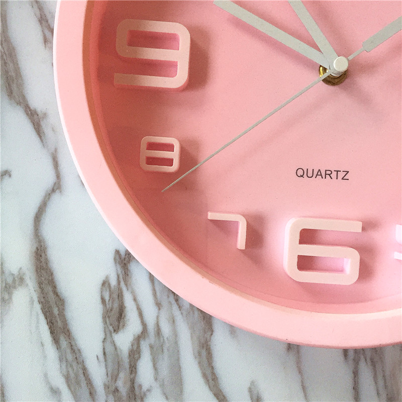 时尚精美造型电子时钟粉红色挂钟2