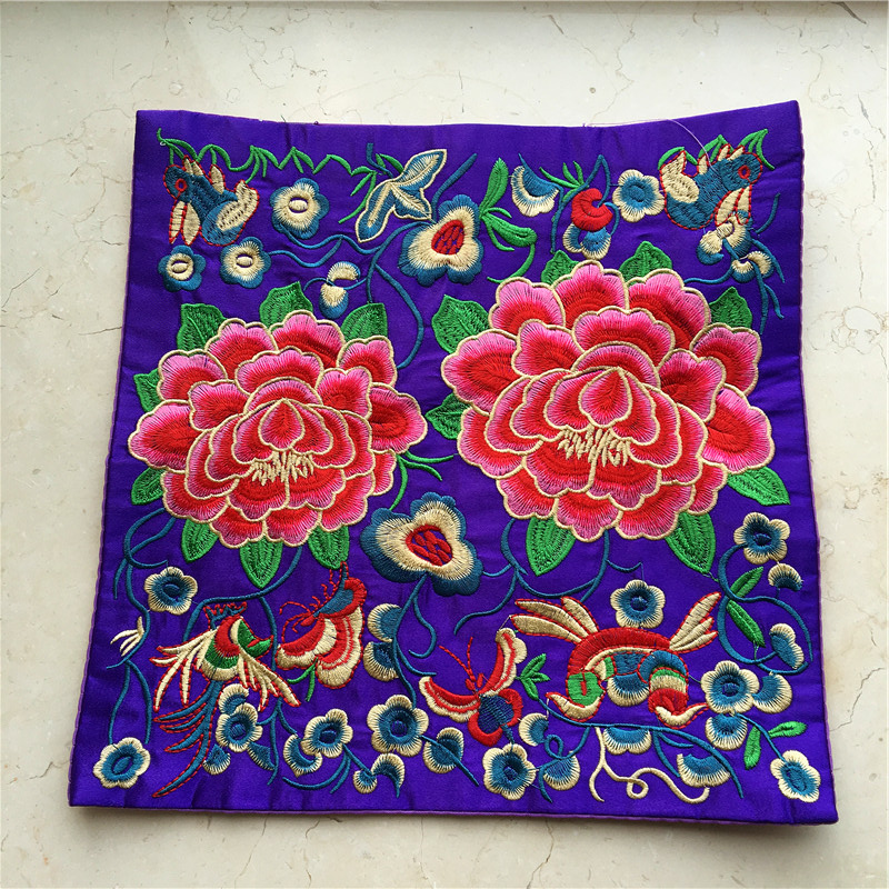 民族刺绣桌垫鼠标垫（紫色）1