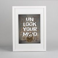 现代简约挂画 un lock your mind	画芯+实木（不含税）