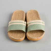 织带条纹拖鞋	橡胶,布