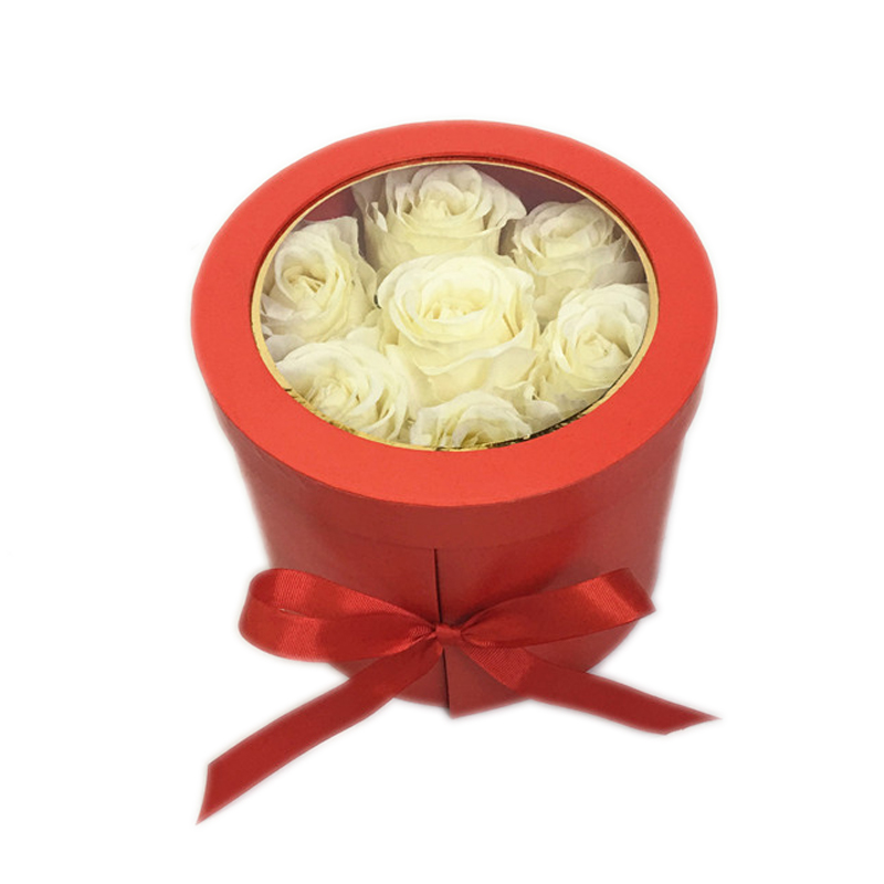 圆形双层旋转盒 PVC 开窗 鲜花包装 圆形零食礼品盒 婚庆礼盒4