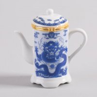 特色中国风牙签筒 茶壶形（青花瓷）