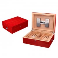 SIKARLAN西格朗整体雪松木全实木雪茄盒 配电子湿度表的雪茄保湿盒