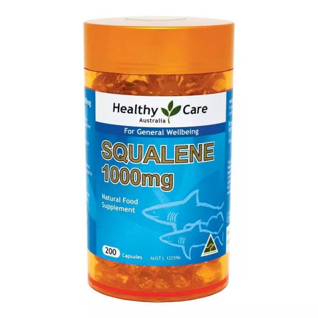 healthy care 角鲨烯鲛鲨烯深海鱼肝油胶囊1000mg200粒