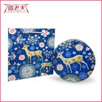 圣诞节饼干糖果盒 马口铁圆形饼干盒 巧克力铁盒 创意礼品包装盒