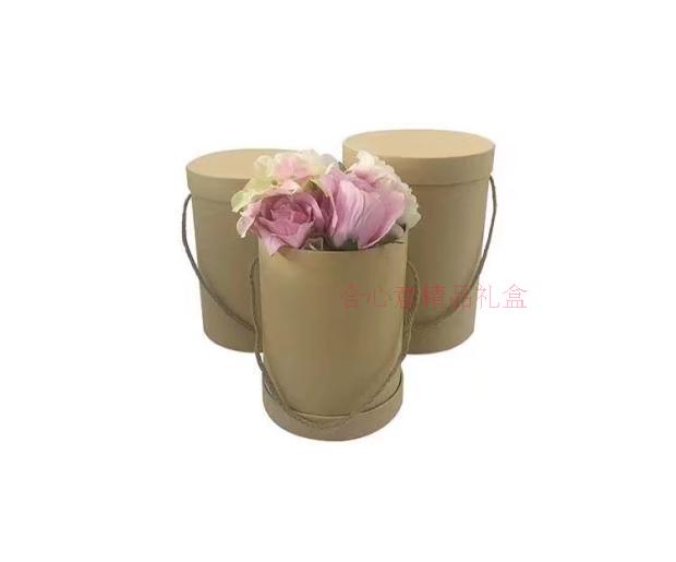 Garden art paper box set of three barrels hold flowers drum set of three cylindrical portable tub box3