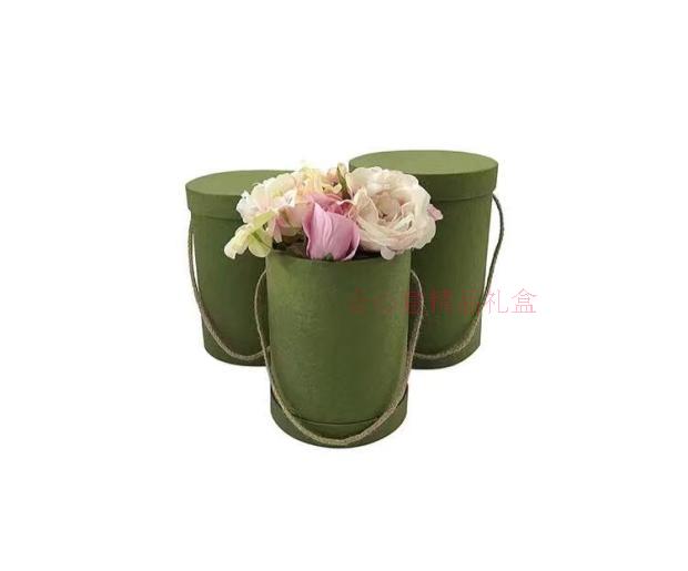 Garden art paper box set of three barrels hold flowers drum set of three cylindrical portable tub box5
