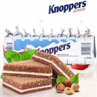 进口零食 Knoppers牛奶榛果巧克力味200g 8包 五层威化饼干