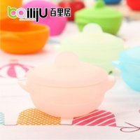 宝宝碗儿童餐具硅胶碗婴儿碗辅食带盖儿童碗环保安全