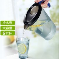 一件代发创意塑料冷水壶果汁壶超大容量耐高温透明水壶礼品套装