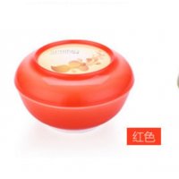 创意碗套装水晶两用碗日式碗学生饭碗带盖微波炉碗加大号950ml红色