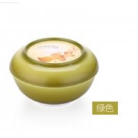 创意碗套装水晶两用碗日式碗学生饭碗带盖微波炉碗中号500ml绿色