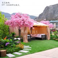 满庭芳花艺新款仿真树大型假绿植室内装饰仿真榕树银杏桃花樱花枫树梧桐树酒店大厅落地花艺布景加粗树干定制