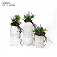 满庭芳花艺新款欧式风格陶瓷花器仿真花家居样板间装饰仿真植物盆花绢花摆件包邮MTF-TC1701019