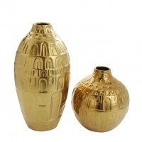 欧式电镀陶瓷花瓶 金色黑白落地大花瓶 客厅轻奢陶瓷创意插花摆件