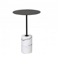 LY-7001B白+黑色    ，40cmX60cm，大理石+铁艺，个性家居别墅店面橱窗现代轻奢桌子