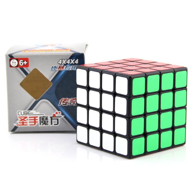 圣手 传奇四阶魔方 黑底 63mm 4X4X4 Cube专业比赛魔方玩具 顺滑