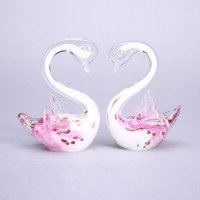 现代家居琉璃装饰品摆件 12厘米翅金星天鹅金红琉璃装饰摆件 家居工艺家庭装饰琉璃摆件 XSJ70