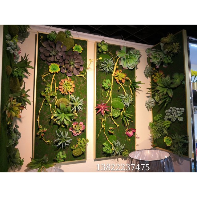 多肉植仿真植物壁挂新中式多肉植画框金属画框别墅画框